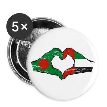 Bangladesh United Arab Emirates Heart - Buttons small 1''/25 mm (5-pack) - white - Front