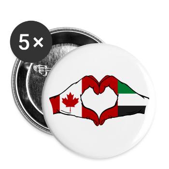 Kanada Vereinigte Arabische Emirate Herz - Buttons klein 25 mm (5er Pack) - Weiß - Vorne