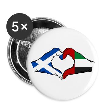 Schottland Vereinigte Arabische Emirate Flagge - Buttons klein 25 mm (5er Pack) - Weiß - Vorne