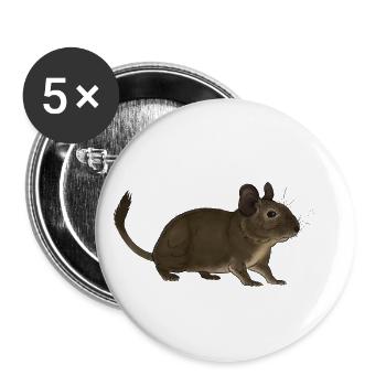 Rongeurs Degu Cool Cool Mignons - Lot de 5 petits badges (25 mm) - blanc - Devant