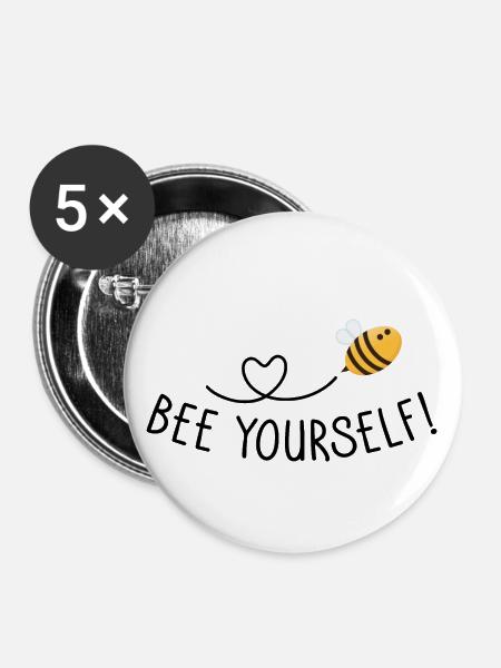 Bee yourself - Buttons klein 25 mm (5er Pack) - Weiß