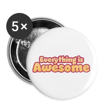 Everything is Awesome - Buttons small 1''/25 mm (5-pack) - white - Front