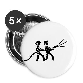 pompiers pompiers icon team - Lot de 5 petits badges (25 mm) - blanc - Devant