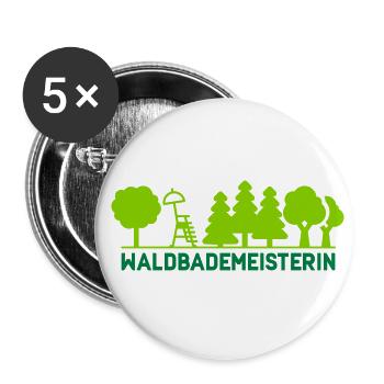 Waldbademeisterin für das Waldbaden im Waldbad - Buttons klein 25 mm (5er Pack) - Weiß - Vorne