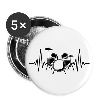 | changeable de couleur Battements de cœur - Lot de 5 petits badges (25 mm) - blanc - Devant