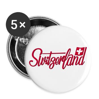 Switzerland - Buttons small 1''/25 mm (5-pack) - white - Front