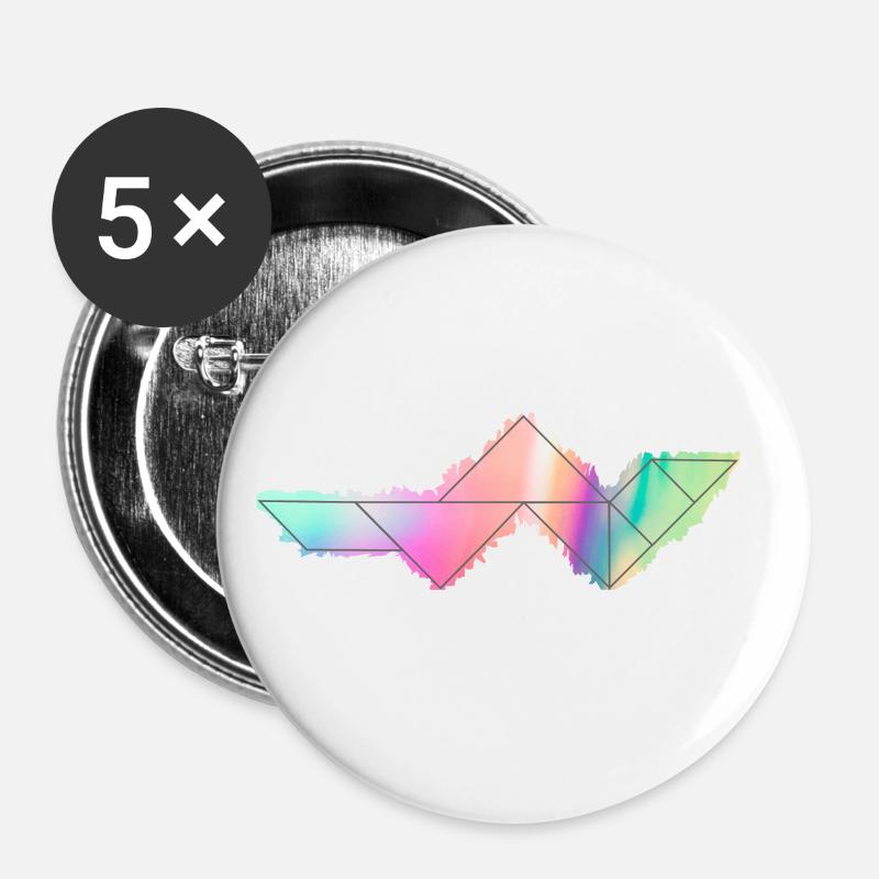 Tangram Worm Neon Edition n° 1 - Lot de 5 petits badges (25 mm) - blanc