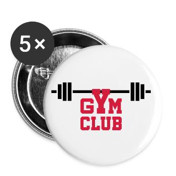 Gym club (Hantel) - Buttons klein 25 mm (5er Pack) - Weiß - Vorne