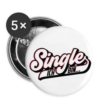 Ich bin Single | Farben änderbar - Buttons klein 25 mm (5er Pack) - Weiß - Vorne