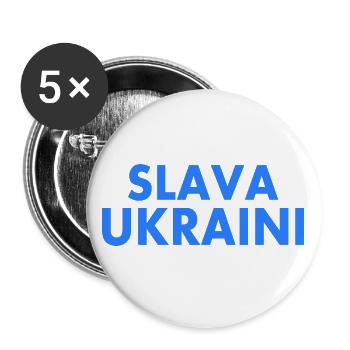 Ukraine - Buttons small 1''/25 mm (5-pack) - white - Front