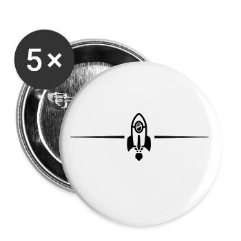 Ligne de fusée - Lot de 5 petits badges (25 mm) - blanc - Devant