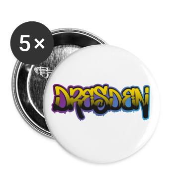 City of Dresden Graffiti - Buttons small 1''/25 mm (5-pack) - white - Front
