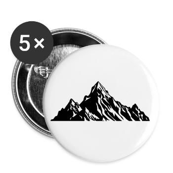 Mountains Nature Silhouette - Buttons small 1''/25 mm (5-pack) - white - Front