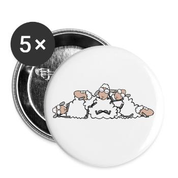 sleeping sheep - Buttons small 1''/25 mm (5-pack) - white - Front