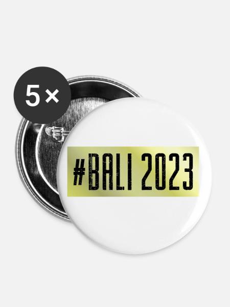 Bali 2023 - Buttons klein 25 mm (5er Pack) - Weiß