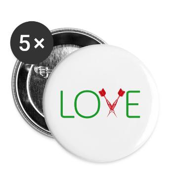 Fléchettes Fléchettes Amour - Lot de 5 petits badges (25 mm) - blanc - Devant