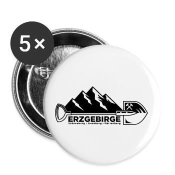 Erzgebirge Saxony Mining Miners - Lot de 5 petits badges (25 mm) - blanc - Devant