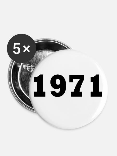 1971 - Buttons klein 25 mm (5er Pack) - Weiß
