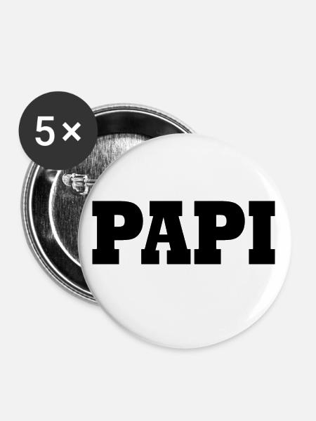 Papi - Buttons klein 25 mm (5er Pack) - Weiß