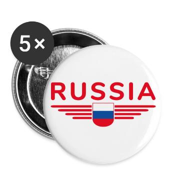 Russia T-Shirt – Pride and Tradition - Buttons small 1''/25 mm (5-pack) - white - Front