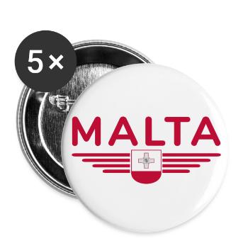 T-shirt Malte – Pour les fans de l’île - Lot de 5 petits badges (25 mm) - blanc - Devant