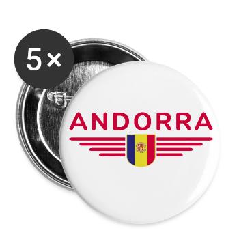 Andorra Fans T-Shirt Design - Buttons small 1''/25 mm (5-pack) - white - Front