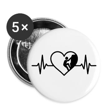 Climbing Sport Climber Heart - Buttons small 1''/25 mm (5-pack) - white - Front