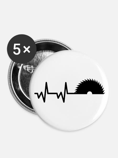 heartbeat saw - Buttons klein 25 mm (5er Pack) - Weiß