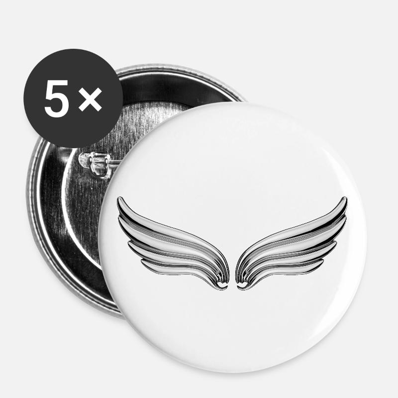 wings - Buttons small 1''/25 mm (5-pack) - white