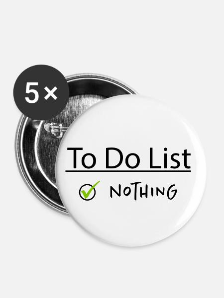 To Do List - Buttons small 1''/25 mm (5-pack) - white
