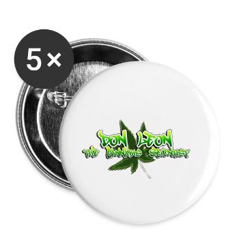 Don Leon the Cannabis Scientist - Buttons small 1''/25 mm (5-pack) - white - Front