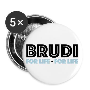 brudi großer bruder Geschwister Kumpel Freund - Buttons klein 25 mm (5er Pack) - Weiß - Vorne