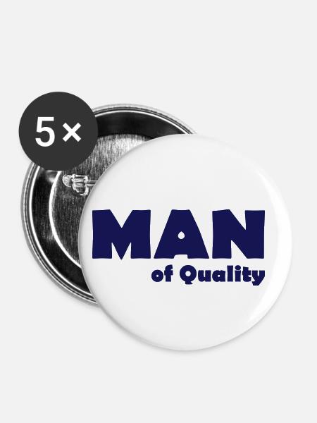 MAN OF QUALITY - Buttons klein 25 mm (5er Pack) - Weiß