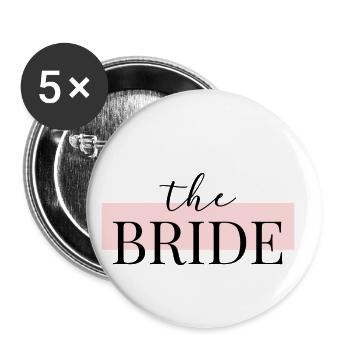 Bride / Bride JGA Hen party - Buttons small 1''/25 mm (5-pack) - white - Front