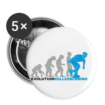 evolution rollerblading, inline skates, skating - Buttons small 1''/25 mm (5-pack) - white - Front
