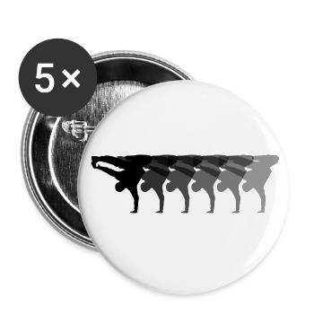 Breakdance Bboy Bgirl Breakdancer - Buttons klein 25 mm (5er Pack) - Weiß - Vorne
