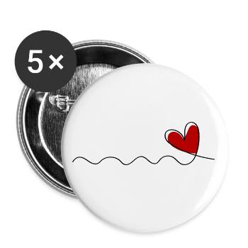 heart line - Buttons small 1''/25 mm (5-pack) - white - Front