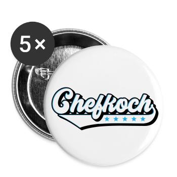 Farben änderbar | Chefkoch - Buttons klein 25 mm (5er Pack) - Weiß - Vorne
