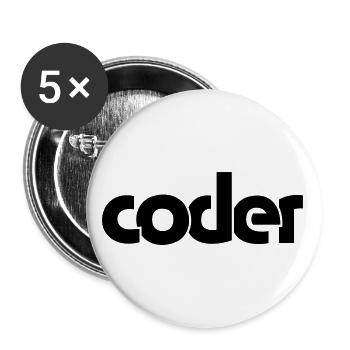 Coder - Buttons small 1''/25 mm (5-pack) - white - Front