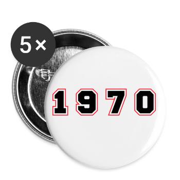 1970 Year Number - Buttons small 1''/25 mm (5-pack) - white - Front