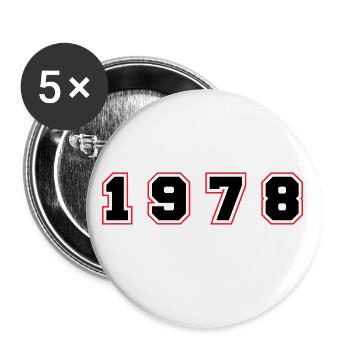 Numéro de l’année 1978 - Lot de 5 petits badges (25 mm) - blanc - Devant