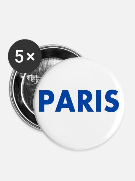 Paris - Buttons klein 25 mm (5er Pack) - Weiß