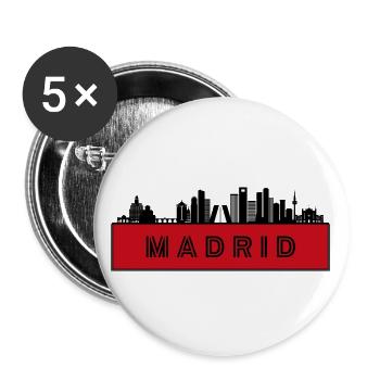 City of Madrid - Spain - Buttons small 1''/25 mm (5-pack) - white - Front