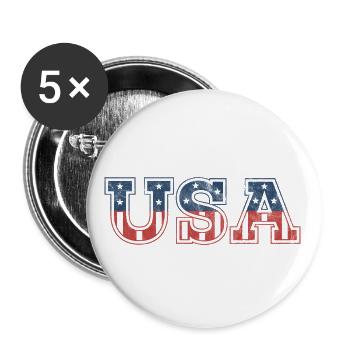 ÉTATS-UNIS - Lot de 5 petits badges (25 mm) - blanc - Devant