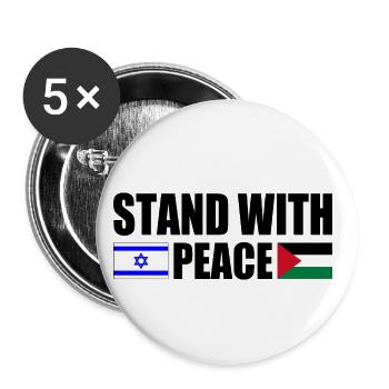 Stand with for Peace israel free palestine - Buttons klein 25 mm (5er Pack) - Weiß - Vorne