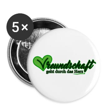 Vreundschaft geht durch das Herz - Buttons klein 25 mm (5er Pack) - Weiß - Vorne