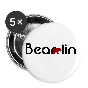 Berlin - Buttons klein 25 mm (5er Pack) - Weiß - Vorne
