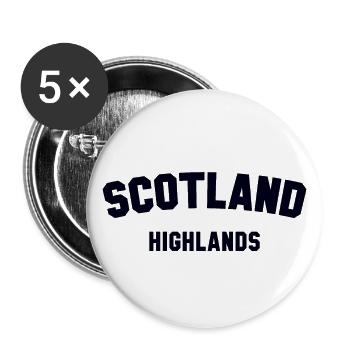 SCOTLAND HIGHLANDS Schottland - Buttons klein 25 mm (5er Pack) - Weiß - Vorne