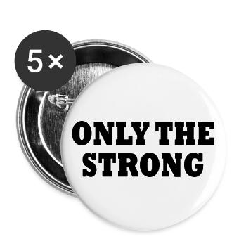 only the strong - Lot de 5 petits badges (25 mm) - blanc - Devant