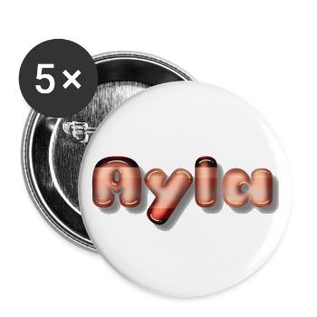 Ayla Baby Name Girl pink kawaii - Buttons small 1''/25 mm (5-pack) - white - Front